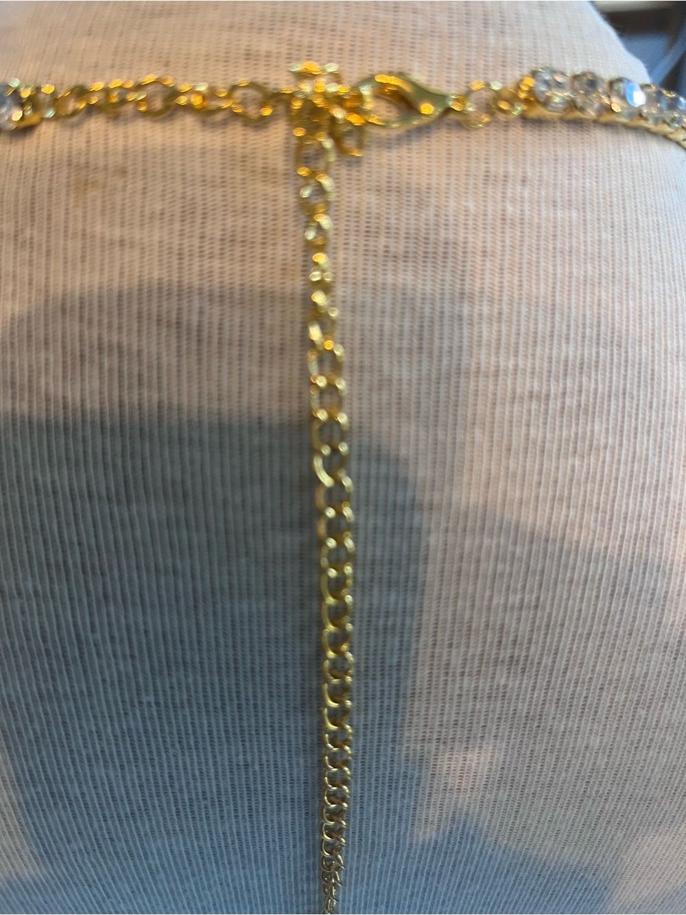 Gold Rhinestone Body Chain Harness - Picture 3 of 7